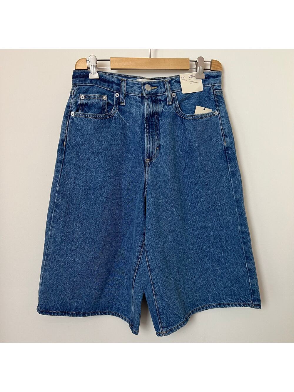 NEW w/ Tags Universal Thread Mid Wash Blue Denim Jorts Relaxed Dad Shorts Size 6